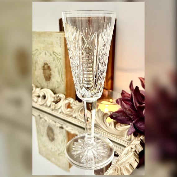 Waterford Clare Champagne Flute Vintage Crystal Toasting Wedding Glass