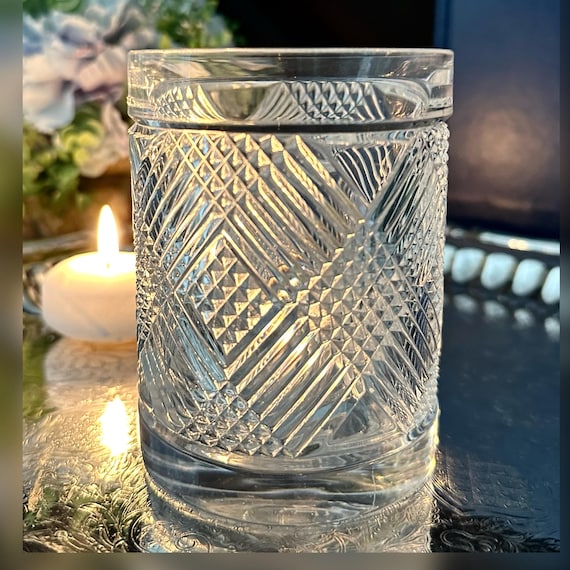 Ralph Lauren Crystal Argyle Double Old Fashioned Glass / Argyle Ralph Lauren Old Fashioned Glass / Ralph Lauren Old Fashioned - Discounted