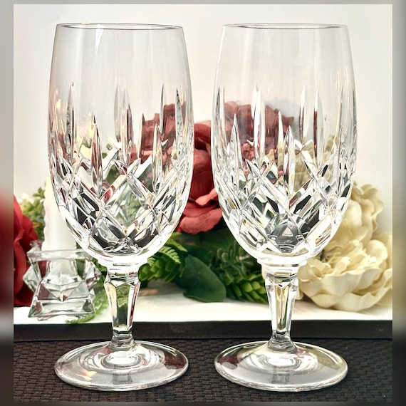 Gorham Lady Anne Crystal Ice Tea Glasses 14 oz Vintage Elegant Replacement