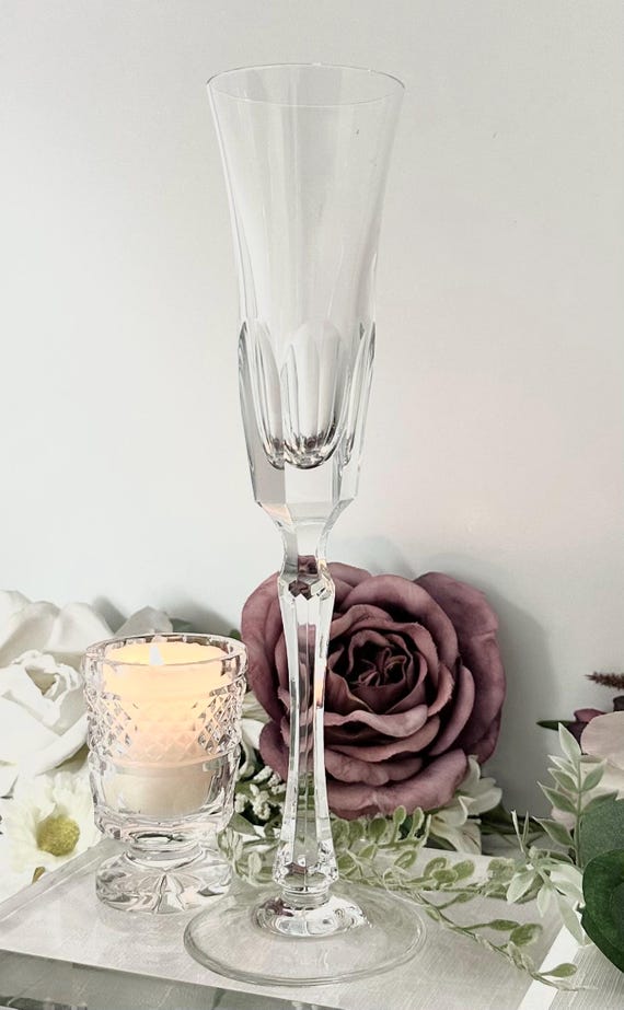 Varga Simplicity Champagne Flute Crystal Hungarian Hand Cut Replacement Single Glass