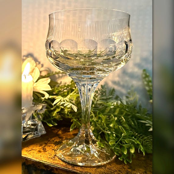 Franciscan Madrigal Champagne / Tall Sherbet Vintage Franciscan Glassware / Franciscan Champagne Coupe / Madrigal Tall Sherbet Glass - 1