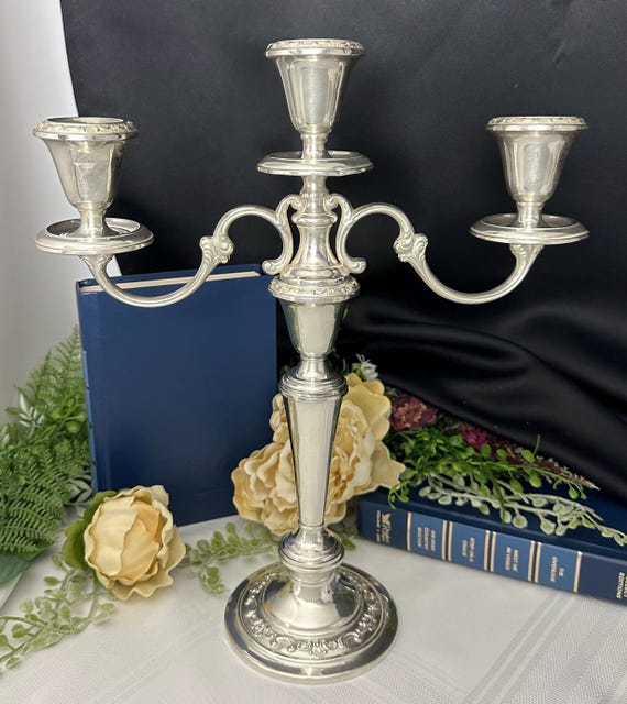Gorham Strasbourg Sterling Silver 3 Arm Candelabra 14