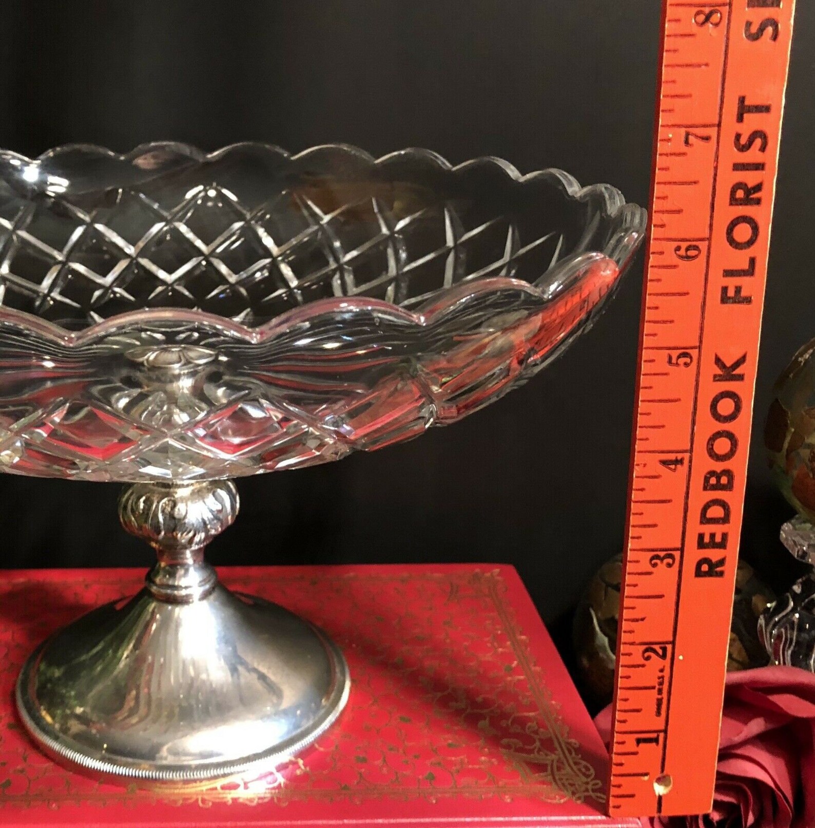 Vintage Val St.lambert Signed Crystal Bowl on Silver Plated Etsy