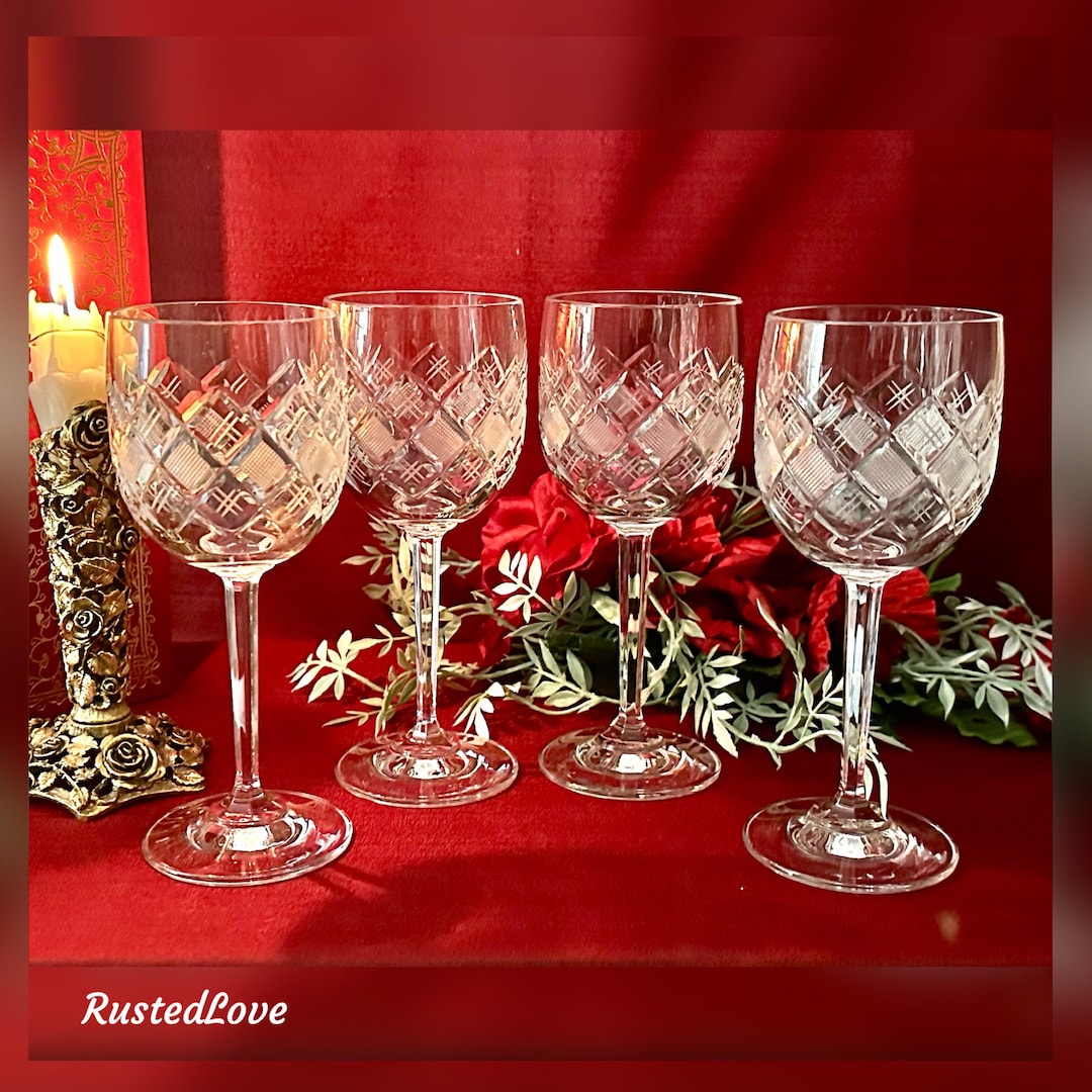 Vintage Wine Glasses / Vintage Bohemia Crystalcrystalex / BOC127