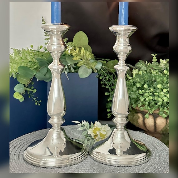 Empire Sterling Silver Candle Holders / Vintage Empire Sterling Candlesticks / Empire Silver Candle Holders / Pair Empire Candlesticks