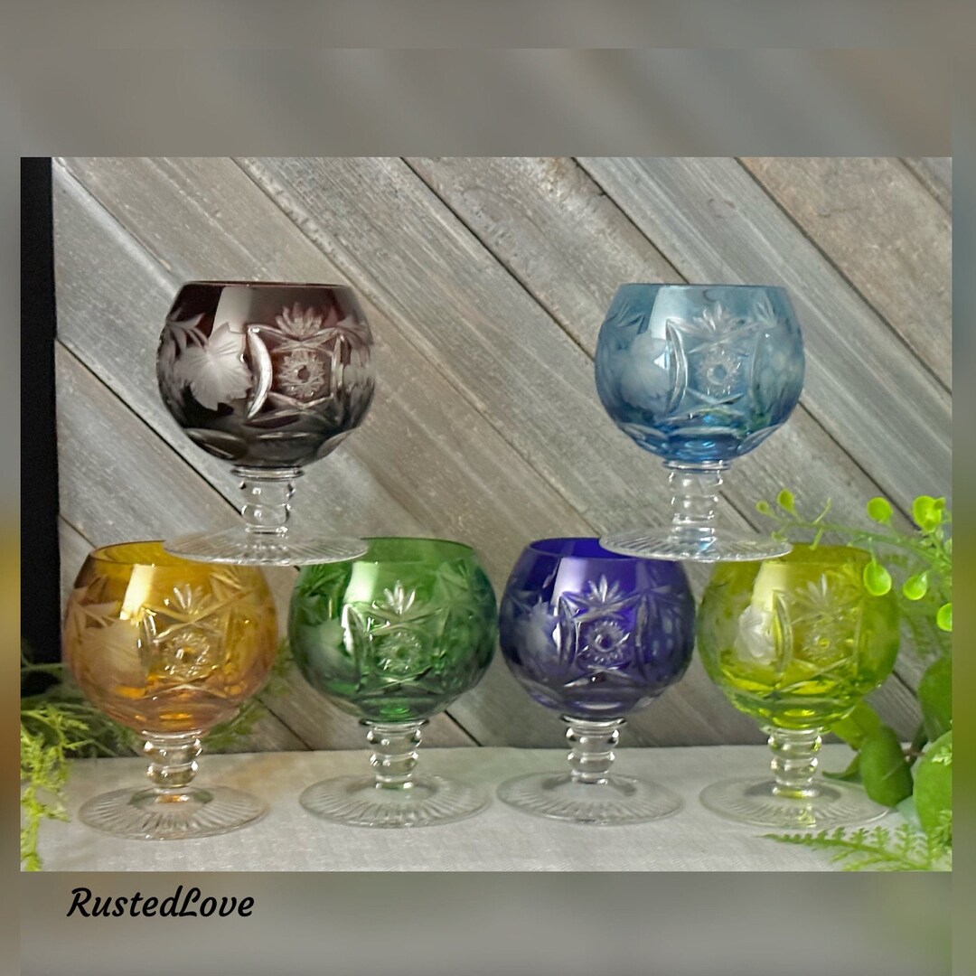 Nachtmann Traube Brandy Glasses / Traube Cut to Clear Small Brandy