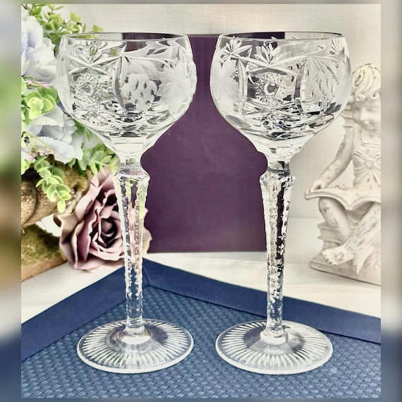 Nachtmann Traube Hock Wine Glasses Pair Crystal Replacement Stemware