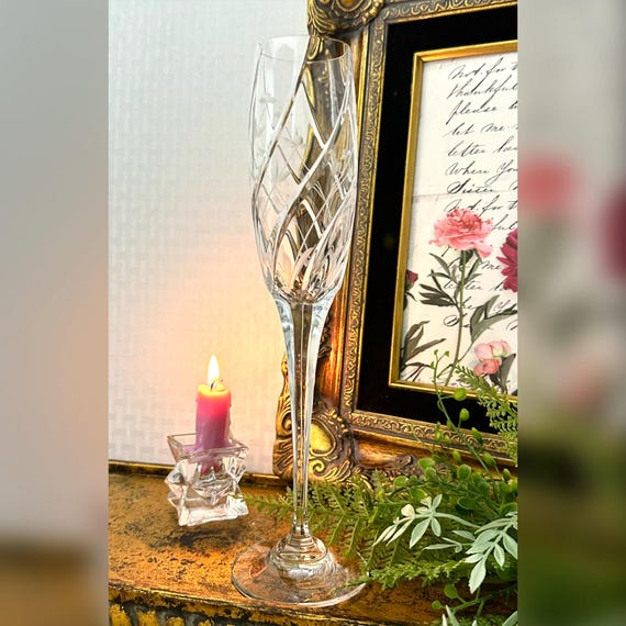 Mikasa English Garden Champagne Glass / Wedding Toasting Flute / English Garden Champagne Flute / Toasting Celebration Champagne Glass