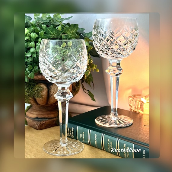 Waterford Powerscourt Wine Hocks / Vintage Waterford Crystal Glasses / Vintage Powerscourt Hock Wine / Powerscourt Waterford Wine Hocks - 2