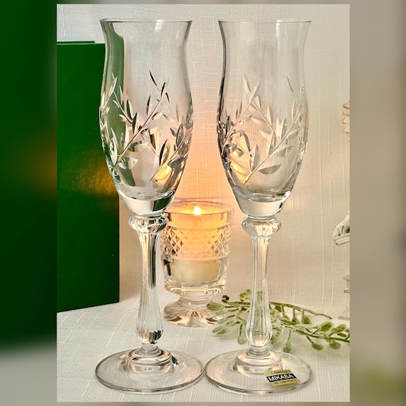Mikasa Versailles Champagne Flutes Pair Crystal Replacement Glass