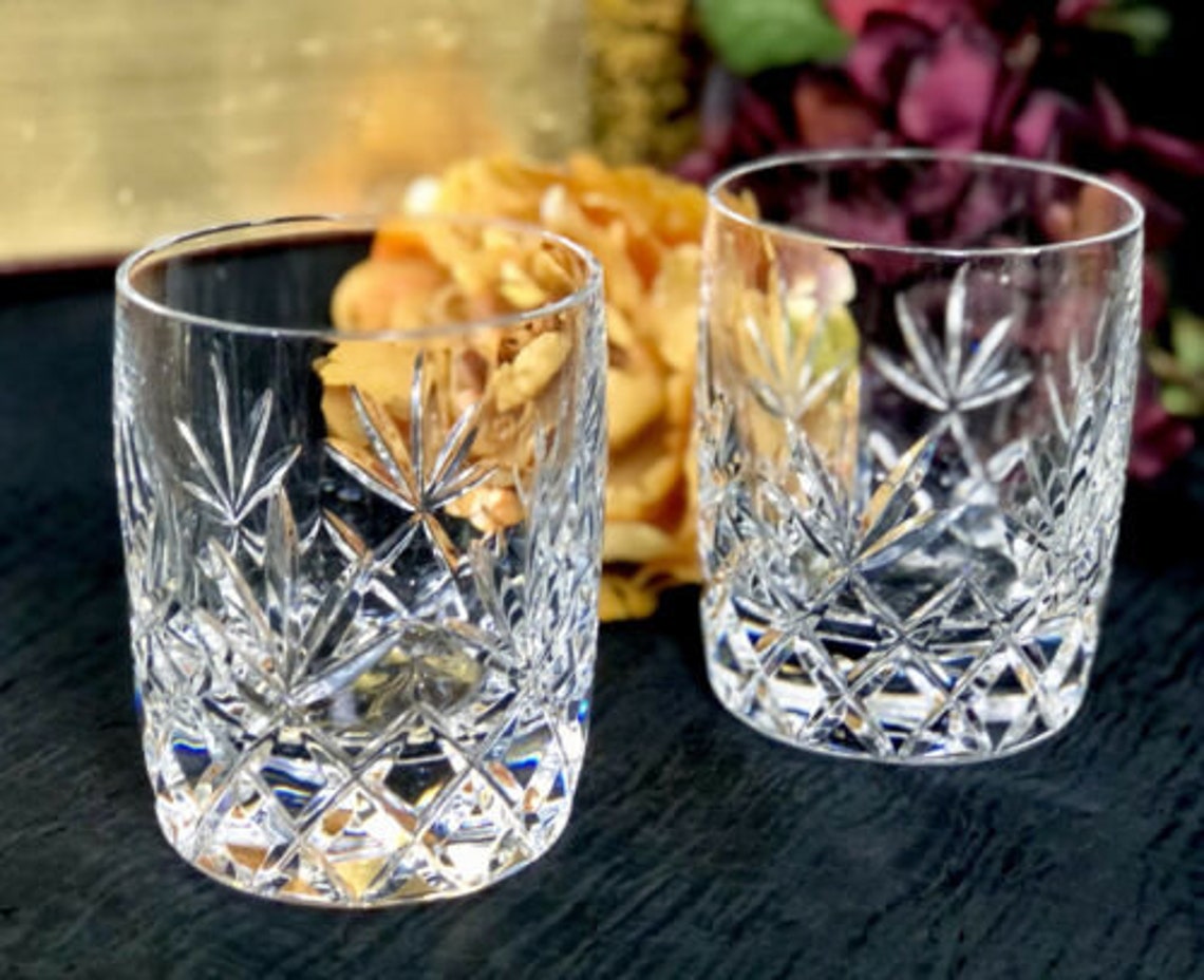 Lenox Charleston Double Old Fashioned Glasses Heavy Barware Etsy