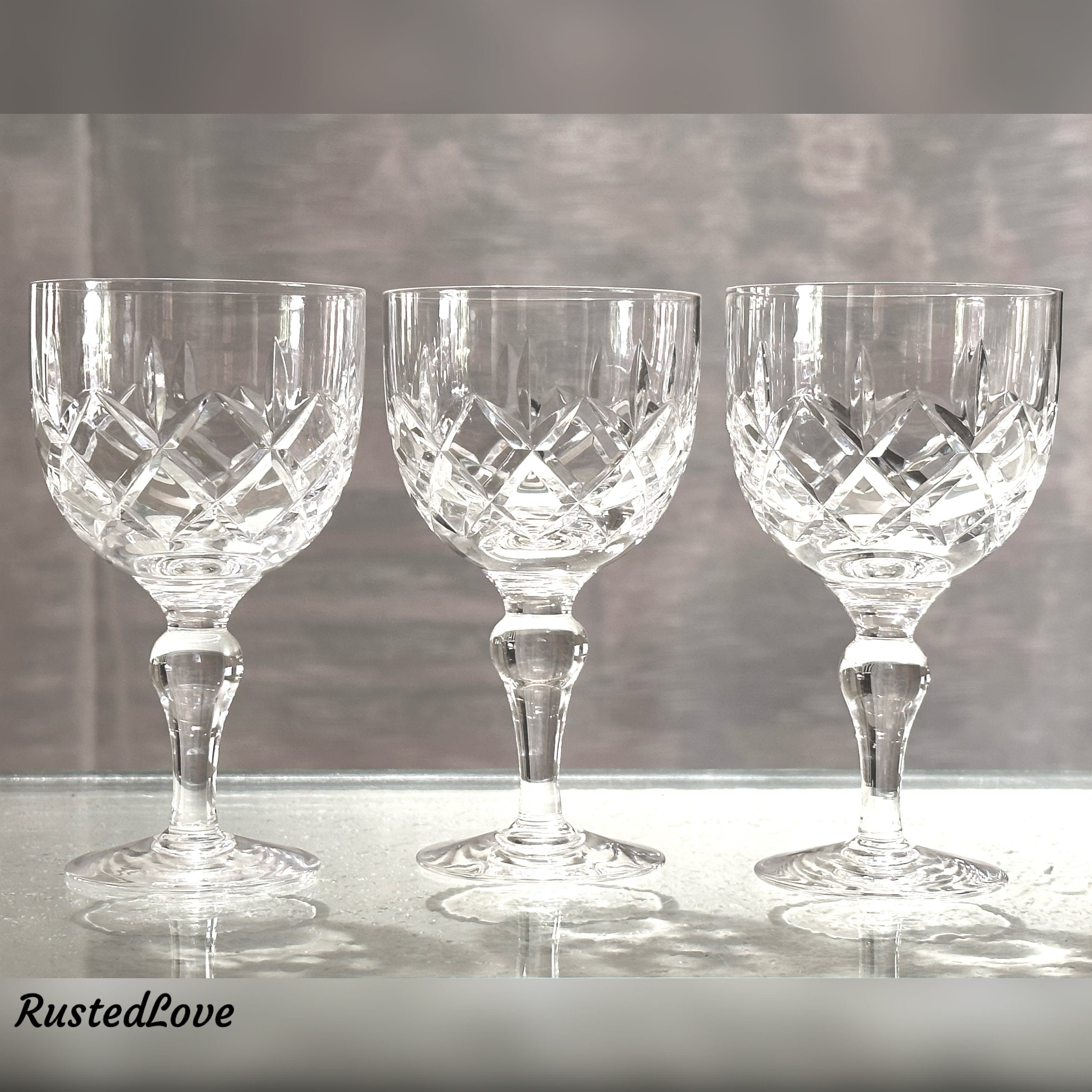 Wine Glasses / Vintage Wine Glasses / Regent by Stuart / Cut Clear