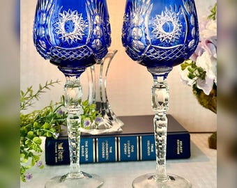 Cobalt Bormioli Rocco Blue Footed Tumblers / Bormioli Rocco Juice