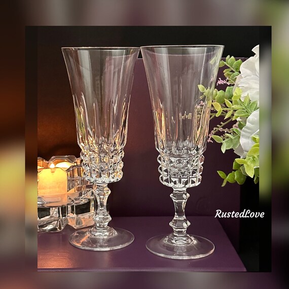 Tuilleries Villandry Champagne Flutes / Cristal D'Arques-Durand Champagne Glasses / Tuilleries Wedding Toasting Glasses / Champagne Flutes 2