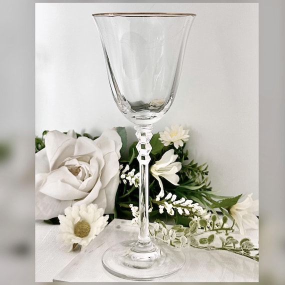 Mikasa Sonata Gold Wine Glass Replacement Single Gold Rim Vintage Glass