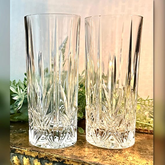 Godinger Milano Highball Glasses / Vintage Godinger Highball Glasses / Godinger Milano Glasses / Milano Highball Godinger Glasses - 2 Pc