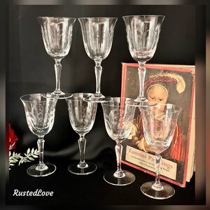 Water Glasses Tiffin-Franciscan / Tiffin Chardonay Water Goblets / Vintage Water Glasses /Tiffin Franciscan Water Glass Set - 7