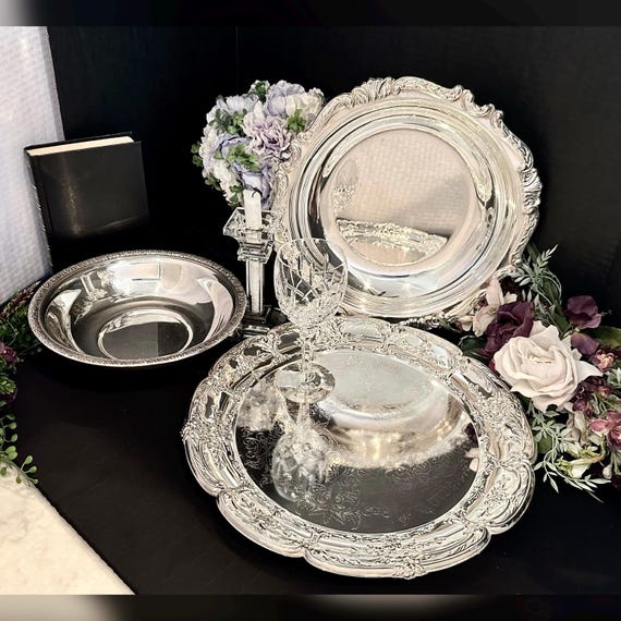 Silver Plated Serving Dishes Vintage Mixed Makers Silverplated Decorative Trays