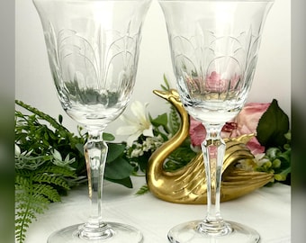 Vintage Tiffin Franciscan Chardonnay Water Goblets Set of 2