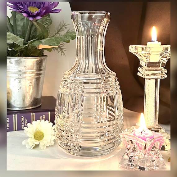 Ralph Lauren Plaid Carafe / Vintage Bedside Nite Carafe / Lauren Crystal Vase / Lauren Vintage Plaid Decanter Water Carafe / Carafe No Cup