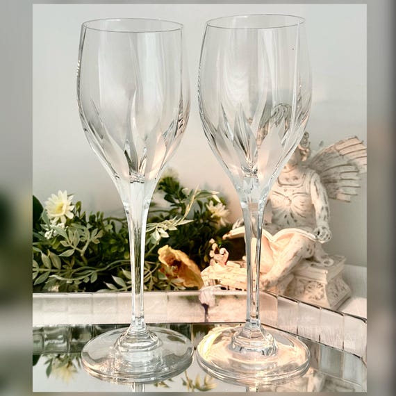Mikasa Arctic Lights Water Goblets Set 2 Crystal Stemware
