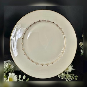 Lenox Romance Dinner Plate / Romance by Lenox Dinner Plate / Ivory and Gold with Red Accented Romance Plate / Lenox Vintage Dinner Plate - 1