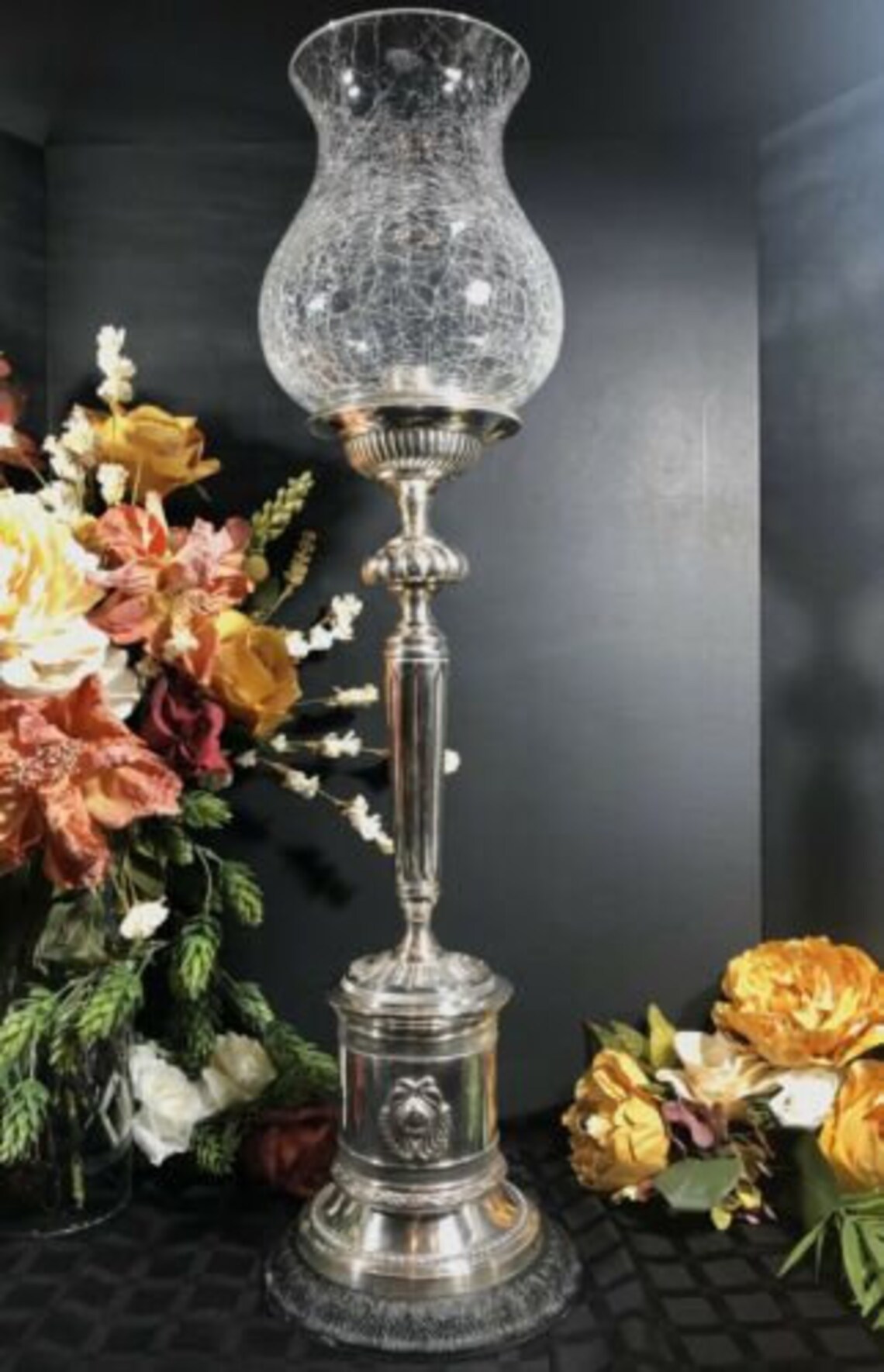 Vintage Silver Plated Candle Holder Torch Hurricane Holder Urn Etsy