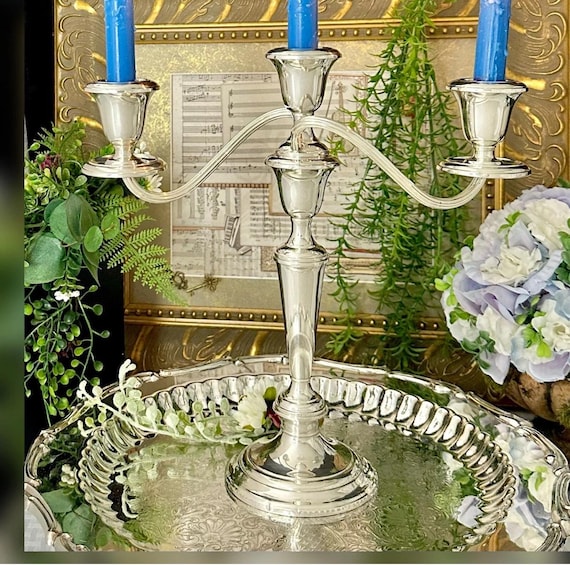 Gorham Puritan Sterling Silver Candelabra / Puritan by Gorham Candelabra / Gorham Sterling Candle Holder / Vintage 3 Arm Candlestick 808/1
