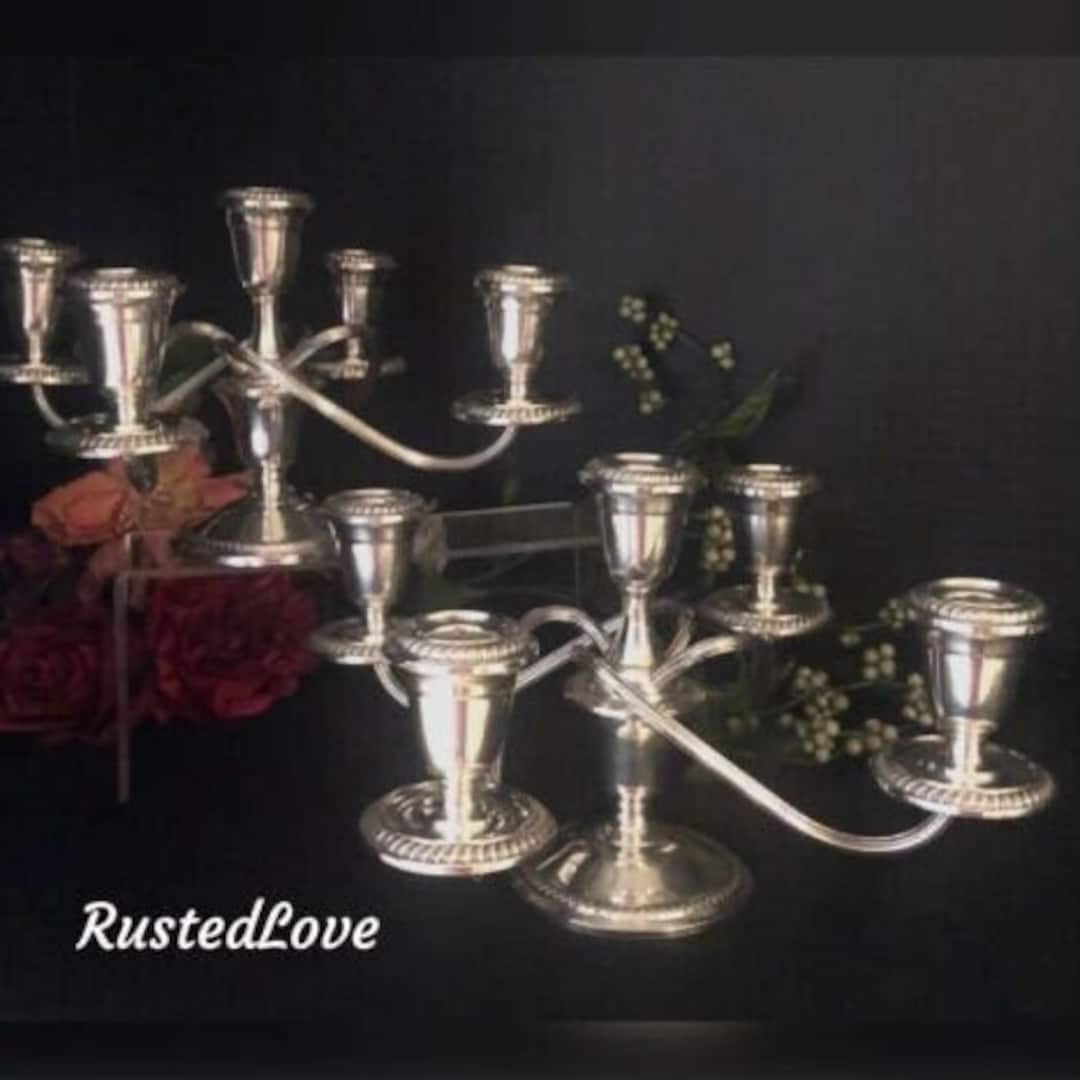 Alvin Sterling Silver Candelabras / Vintage Silver Candle Holders