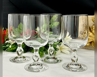 Kosta Boda Line Clear Claret Wine Glasses / Vintage Kosta Boda