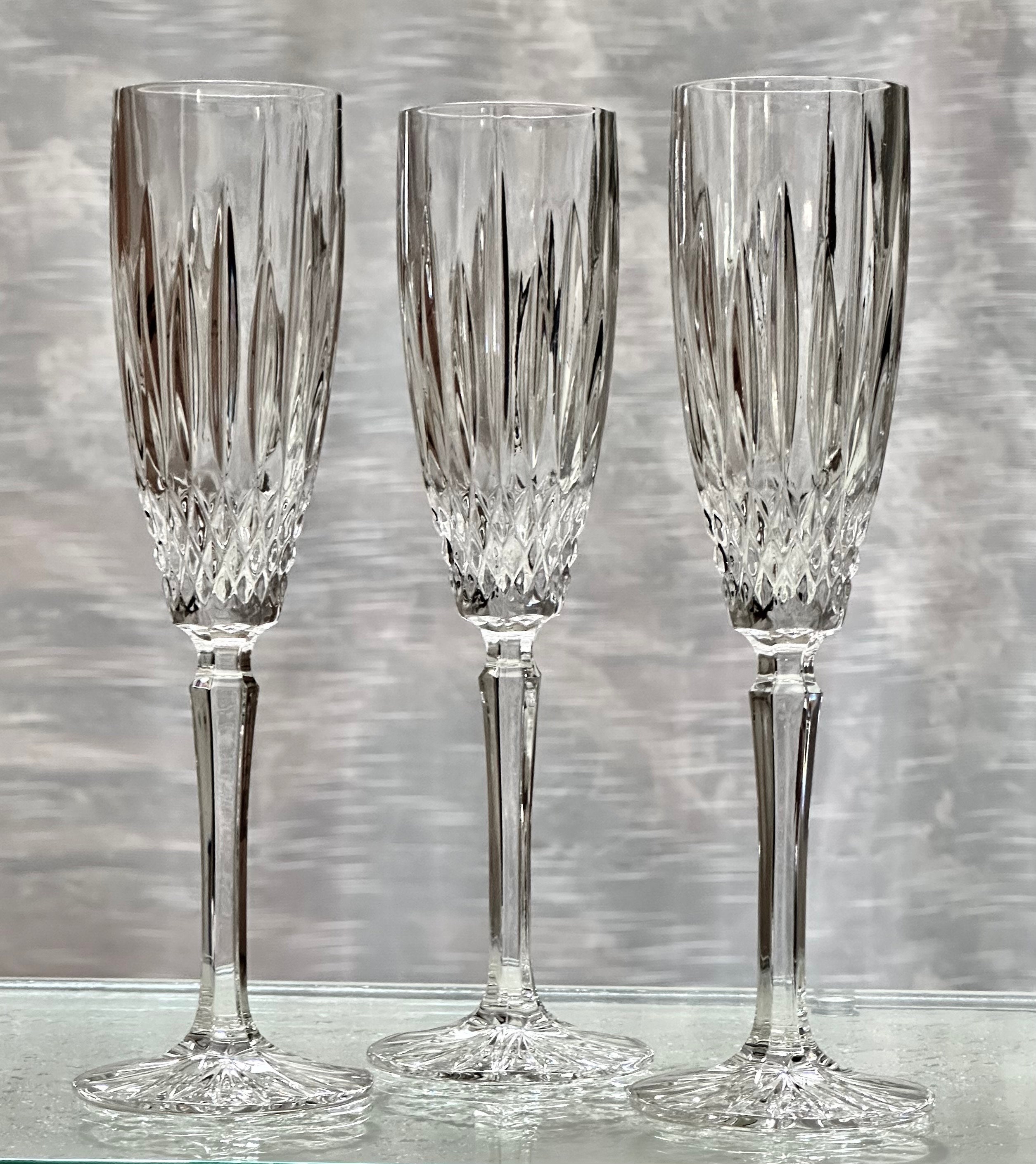 Mikasa Champagne Flutes / Vintage Mikasa Old Dublin / Mikasa Champagne  Glasses / Vintage Stemware / Wedding Toasting Glasses / Old Dublin 