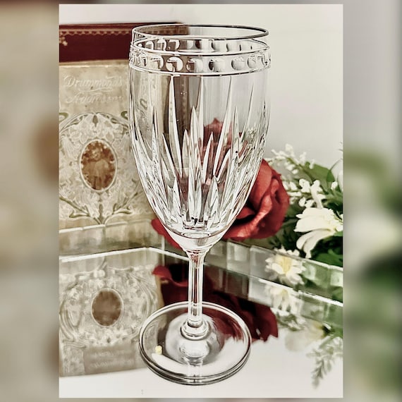 Lenox Jewel Platinum Iced Tea Glass Crystal Silver Rim Replacement