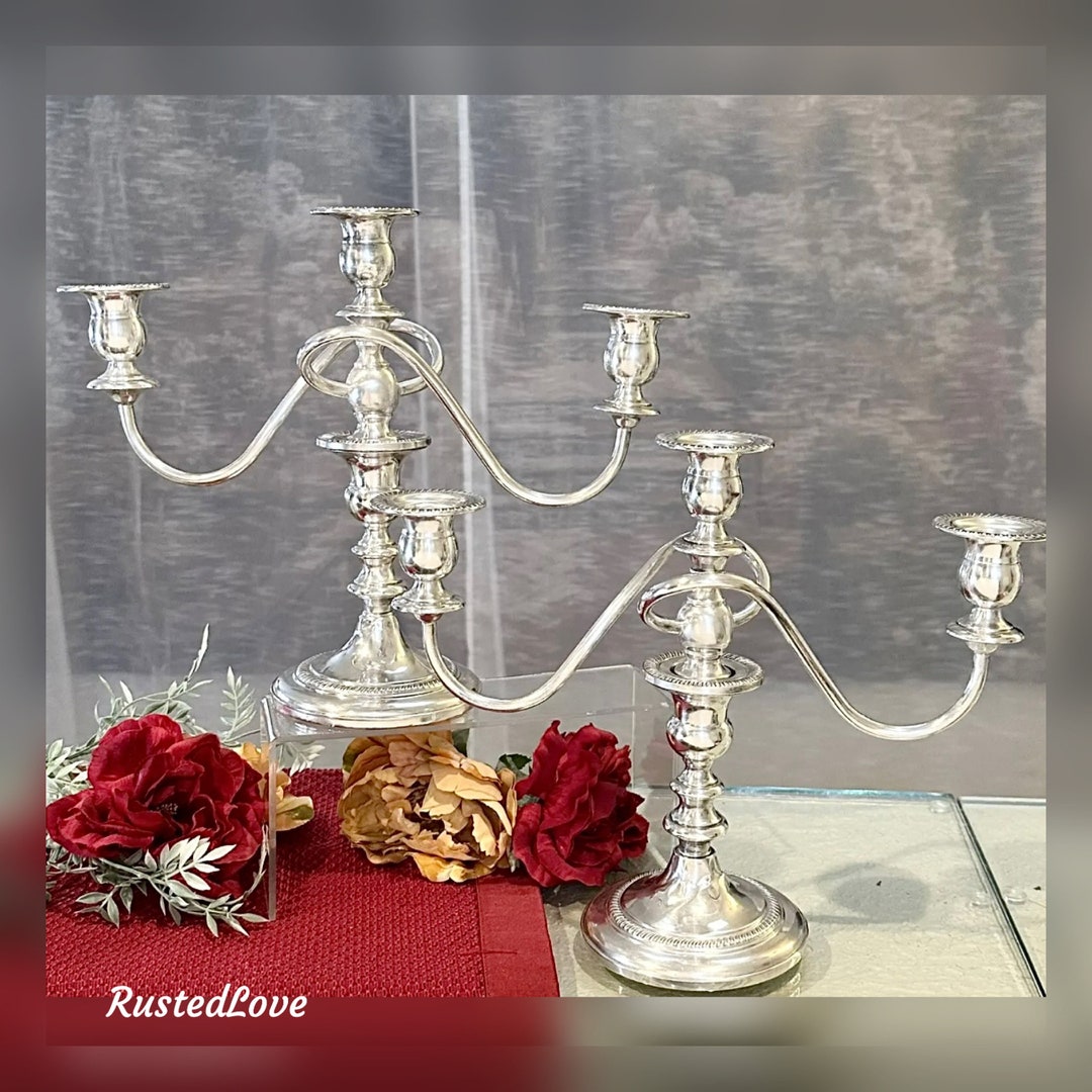 Fisher Sterling Silver Candelabras / Sterling Twisted Branch Candle