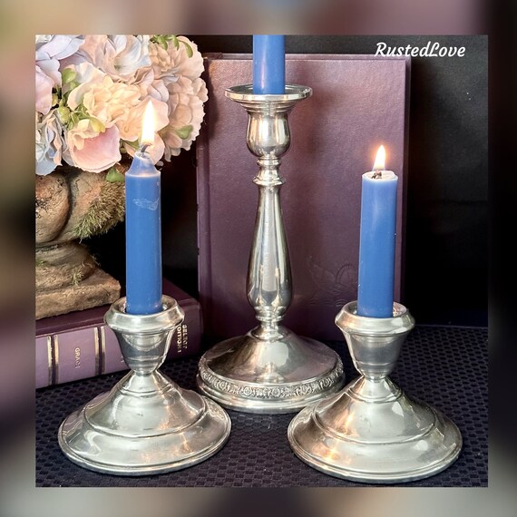 Sterling Silver Candle Holders / Sterling Console Candlesticks / I.S. Prelude Candlestick / Candle Holders Set / 3 Sterling Candle Holders