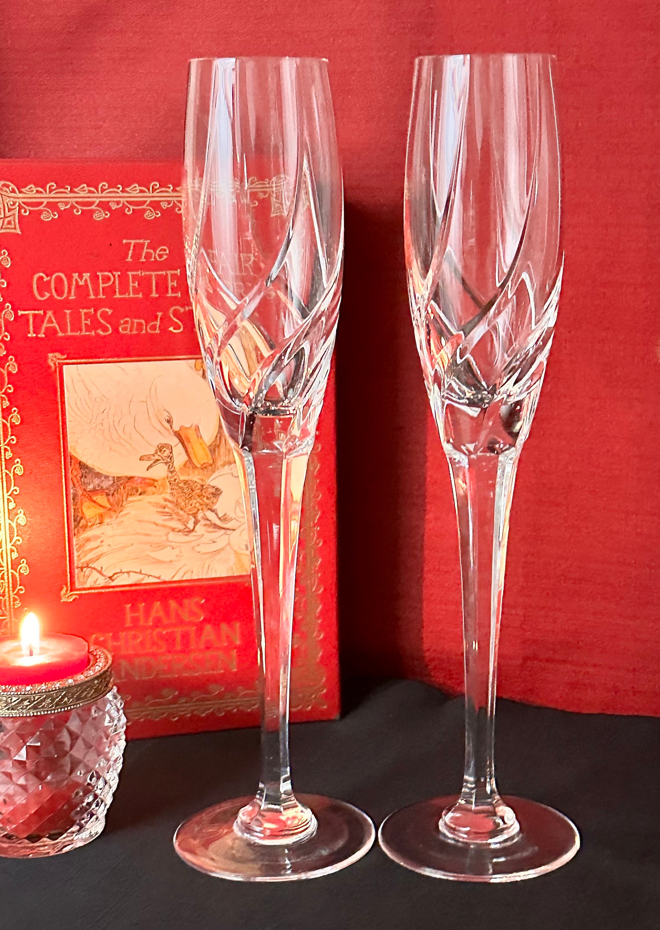 Vintage Mikasa Olympus / Champagne Flutes / Toasting Glasses / Elegant  Stemware / Crystal Glass / Wedding Champagne Glasses / Pair