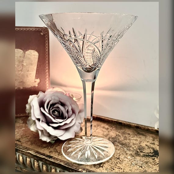 Waterford Seahorse Martini Glasses Pair Crystal Replacement Barware