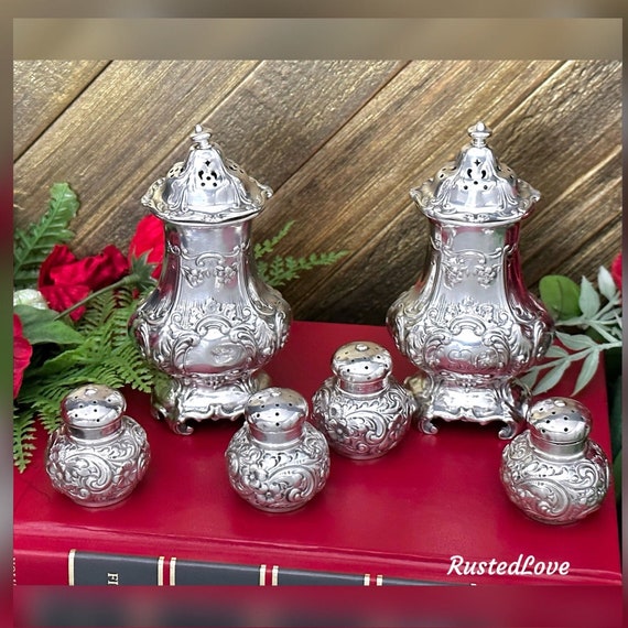Gorham Sterling Silver Salt and Pepper Shakers / Antique Salt and Pepper Shakers / Gorham Silver Salt and Pepper Shakers / Antique Sterling