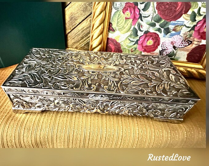Vintage Godinger Jewelry Box / Silver Plated Godinger Jewelry Box