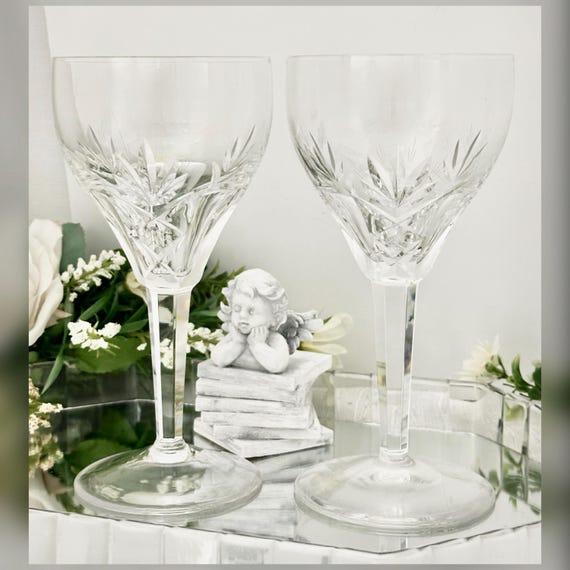 Royal Leerdam Carola Water Goblets Pair Vintage Netherlands Glass