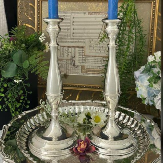 Sterling Silver Candle Holders / Sterling Italian Antique Florence Candleholders / Sterling Candlesticks made In Italy / Pair Candlesticks