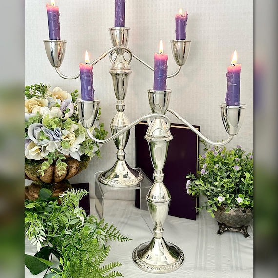 Sterling Silver Duchin Creations Candelabras / Vintage Sterling Candlesticks / Silver Candle holders / Pair Silver Centerpiece Candlesticks