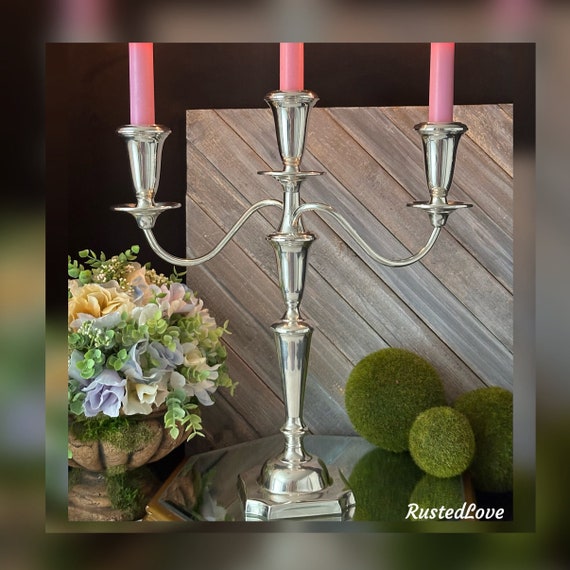 Sterling Silver Empire Candelabra / Sterling Silver Candelabra / Empire Candle Holder / Sterling Silver Candelabra / Empire Sterling Silver
