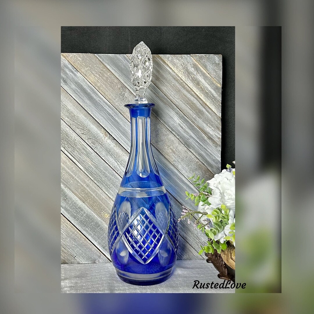 Nachtmann Traube Decanter / Nachtmann Germany Cobalt Blue Etsy