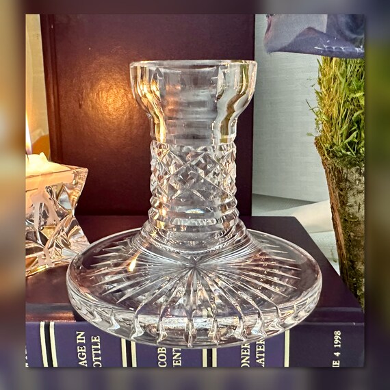 Waterford Crystal Candle Holder /Single Waterford Crystal Taper Candle Holder / Vintage Waterford Candlestick Holder / Crystal Candlestick