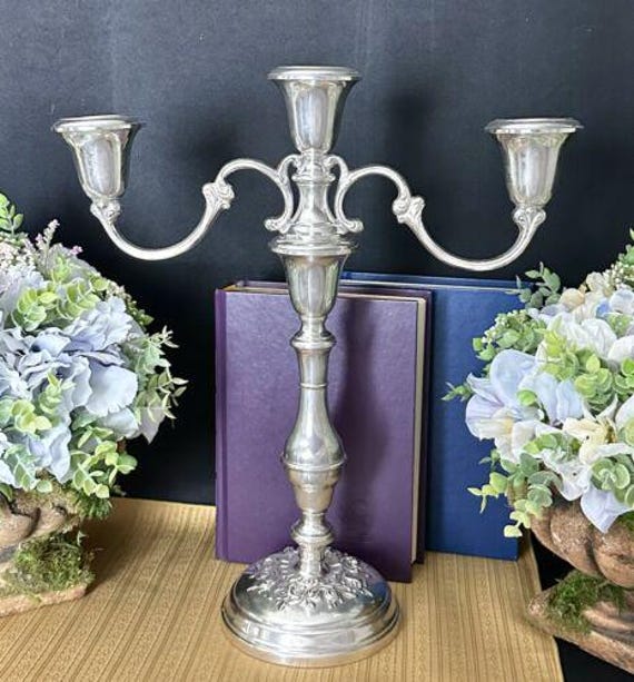 Gorham Buttercup Sterling Candelabra /Vintage Sterling Candelabra / Gorham Buttercup Candle holder #987 / Repouse Sterling Silver Candelabra