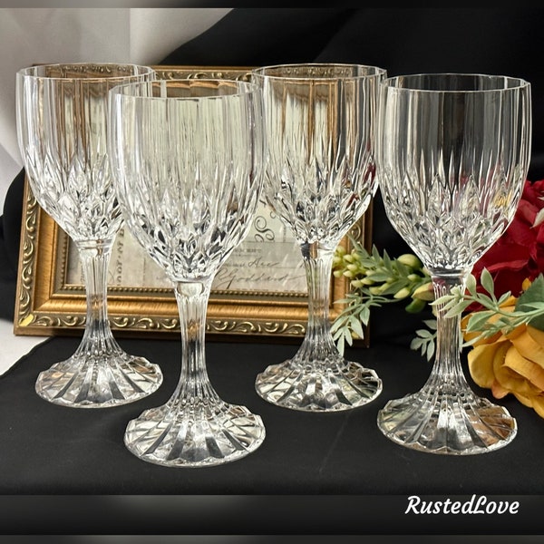 Cristal D'Arques-Durand Bretagne Water Glasses / Bretagen Water Glasses / Clear Glass Water Goblets / Cristal D'Arques Bretagne Water Glass