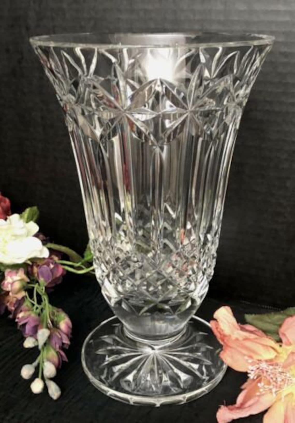 10 Waterford Crystal Balmoral Vase Cut Crystal Vintage Etsy
