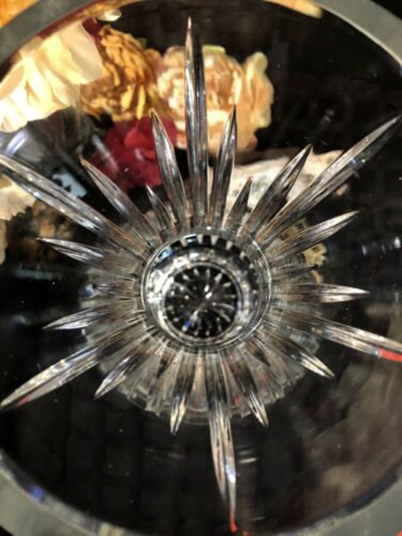 Heavy Cut Lead Clear Crystal Vase Flared Flower / Wedding gift Etsy