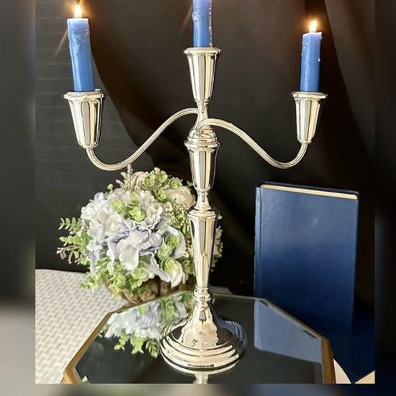 Alvin Sterling Silver Candelabra / Vintage Sterling 3 Arm Candlestick / Vintage Alving Sterling Silver Centerpiece / Sterling Candelabra