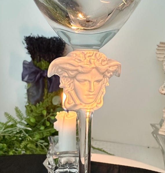 Vintage Versace Rosenthal Wine Goblet: Medusa D'or, Gold Trim - Etsy